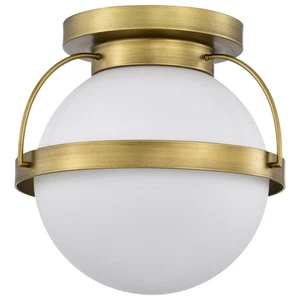 Nuvo Lighting 60/7780 Lakeshore 10"W Semi-flush Globe Ceiling - Brass - Picture 1 of 6
