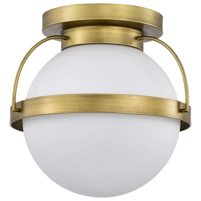 Nuvo Lighting 60/7780 Lakeshore 10"W Semi-flush Globe Ceiling - Brass - Image 1 of 4