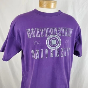 Vintage Northwestern University Wildcats T-Shirt Herren XL Lila Baumwolle Big Ten - Bild 1 von 8