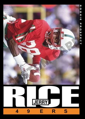 1985 Jerry Rice 49ers Custom Hand Made Card - Image 1 of 3