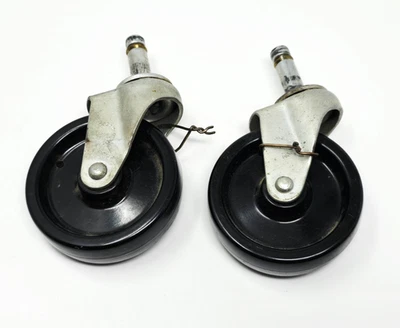 Lote de 4 ruedas giratorias Basssick negras 5"H x rueda 3"x 1 3/8" ejes Foto 1 de 4