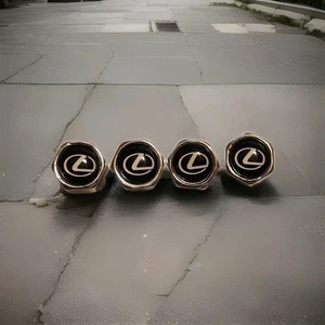 Universal Lex-us STYLE Wheel Tire Air Valve Stem Cap Covers Metal Chrome Sport - Picture 1 of 6