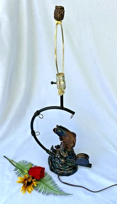 Fishing theme Table Lamp 30.5" Tall Vintage - Image 1 of 4