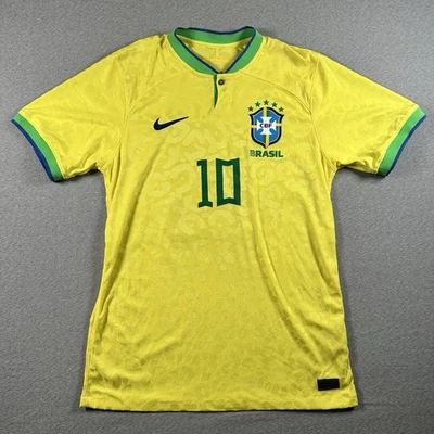 Camiseta Nike ADV Brasil 2022 Home Auténtica Dri-Ft Para Hombre L Copa Mundial Neymar #10 Foto 1 de 4