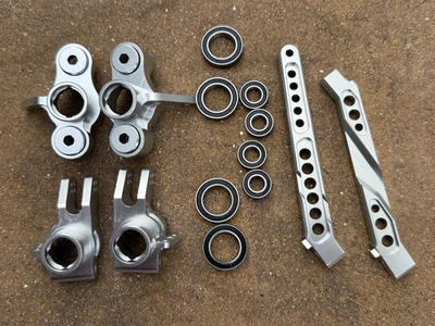 Bloques de dirección delanteros de aluminio bujes traseros portadores F&R soporte Arrma ilimitado V2 6s S Foto 1 de 2