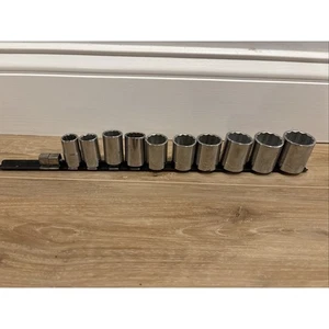 Craftsman Sockets Set Of 10 / SAE / 1/2” Drive With Organizer Made In USA - Bild 1 von 14