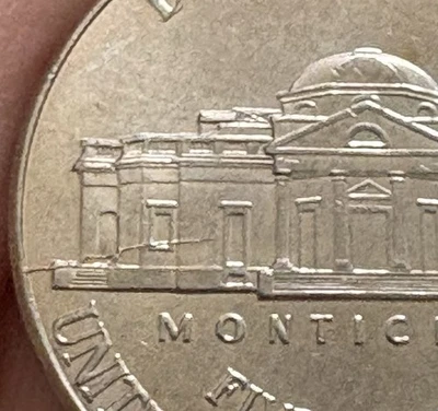 2009 P BU JEFFERSON NICKEL STRONG LARGE BREAK DIE K9 REVERSE ERROR HIGH GRADE LV - Image 1 of 4