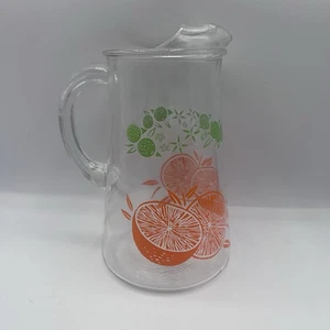 Anchor Hocking Glas Wasser Saft Krug mit Orangenscheiben Design - Bild 1 von 6