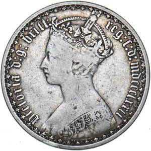 Gotischer Florin von 1872 (Die Nr. 44) - Victoria Britische Silbermünze - Bild 1 von 2