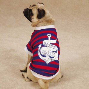Salty Dog T-Shirt Tee Blue East Side Collect Top Pet  Nautical All Paws on Deck