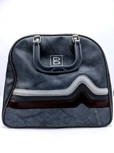 Vtg Brunswick Bowling Ball Bag, Gray, Retro Single Ball Rack /w Shoe Storage - Picture 1 of 4