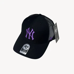 New York Yankees '47 MVP Trucker Adjustable Cap Hat MLB $32 Purple EMB Black - Picture 1 of 6