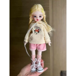 1/6 BJD Muñeca Encantadora Niña SD Muñeca Articulada Ojos Cara Maquillaje Peluca Amarilla Regalo - Imagen 1 de 1