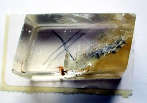 Iceland Spar calcita transparente arco iris cristal óptico pulido 40 mm - Imagen 1 de 3