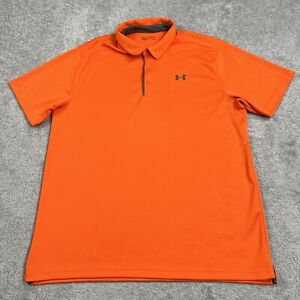 Under Armour Polo Shirt Mens 3XLT Orange Loose Heatgear Lightweight Big & Tall