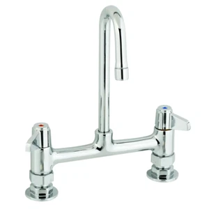 T&S Brass 5F-8DLX03 Deck Mounted Utility Bridge Faucet with 3" Spout, Chrome - Picture 1 of 2