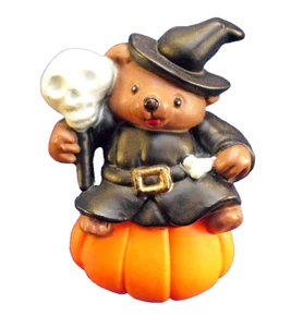 Easter Unlimited PIN Halloween Vintage BEAR WITCH SKULL PUMPKIN 1980s Brooch - Picture 1 of 2