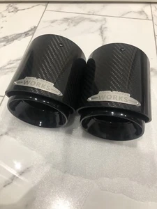 MINI COOPER S JCW FIBRA DE CARBONO NEGRO BRILLANTE PUNTAS DE ESCAPE PAR F54 F55 F56 F57 - Imagen 1 de 6