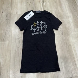 Camiseta De Colección RARA Michael Stars Negra Manga Corta Paz en la Tierra Talla Única - Imagen 1 de 6