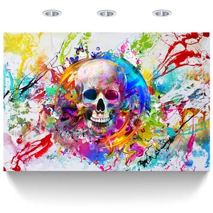 Totenkopf Leinwand Bild Schädel Abstrakt Wandbilder XXL Wohnzimmer Modern 2527A - Bild 1 von 14