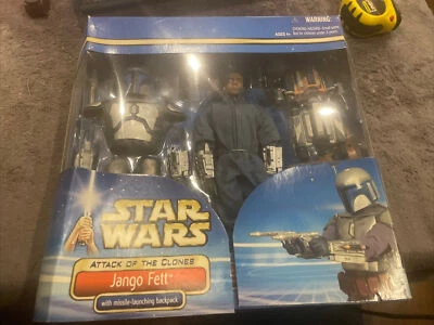 Star Wars 2002 12 pulgadas Deluxe AOTC - Jango Fett con mochila para misiles nuevo TVC Foto 1 de 4
