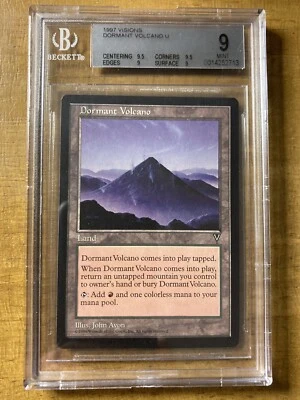 MTG✨DORMANT VOLCANO ✨Visions BGS Quad 9’s++ MINT Bounce/Double Mana Land POP 1 ! - Image 1 of 2