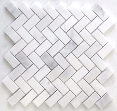 3/4X1 3/8 Carrara espiga mármol pulido cocina mosaico azulejo piso salpicadero Foto 1 de 4