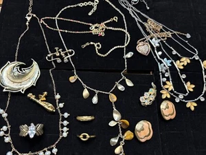 Vintage Jewelry Lot With Necklaces (Monet) Bracelets Earrings & Brooches Mixed M - Picture 1 of 24