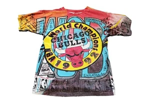Chicago Bulls Campeones del Mundo de la NBA Años 90 Jordan Talla M Manga Corta Estampado Completo - Imagen 1 de 7