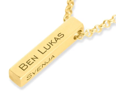 GALWANI Herrenschmuck mit Gravur gold Kette mit Namen vergoldet Männerschmuck Barren