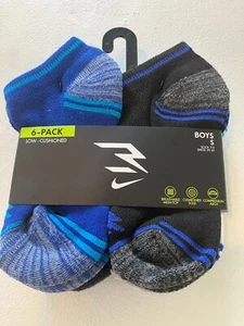 NIKE boys ankle socks 6 pair low-cushioned NEW size S tag price $18.00 - Picture 1 of 2