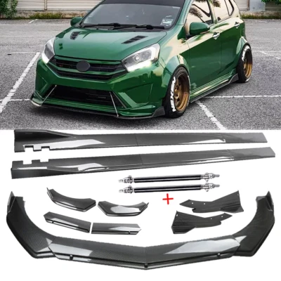 Carbon Fiber Front Bumper Lip Chin Spoiler For Toyota Yaris 2005-23 Body Kits - Изображение 1 из 4
