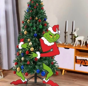 4pcs Funny Christmas Tree Grinch Decorations - Head Arm and Leg Ornament - Picture 1 of 7