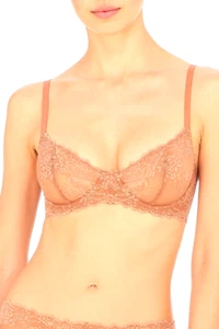 NATORI 724314 Brown Convertible Balconette Sheer Lace Underwire Bra Size 36DD - Picture 1 of 3