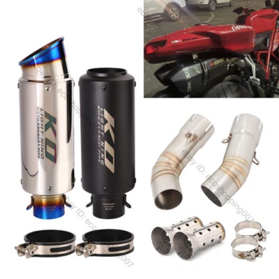 Tubo de escape escape de enlace medio deslizable 51 mm silenciadores puntas para Ducati 848 1098 1198 Foto 1 de 4