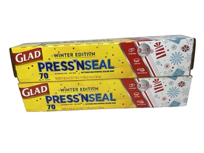 Glad Press N Seal Wrap Invierno Vacaciones Copos de Nieve Presenta 2 Rollos 70 pies cuadrados Foto 1 de 2