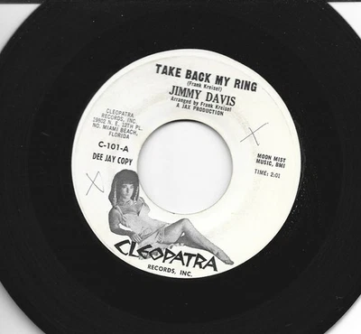 ROCKABILLY TEEN 45 - JIMMY DAVIS - TAKE BACK MY RING -HEAR -1964 PROMO CLEOPATRA - Image 1 of 2
