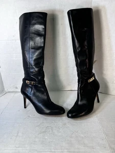 Coach RUTH SOFT SHINE CALF Black Knee High Boots Size 10 3.5” Heeled Boot - Picture 1 of 23