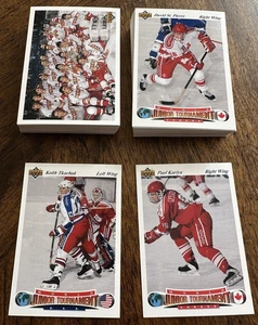 1991-92 Upper Deck Czech World Junior Tournament COMPLETE 100-Card Hockey Set - Picture 1 of 2