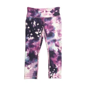 "Leggings Lululemon Talla 6 Tie-Dye Crop 22"" Entrepierna tiro alto Yoga Bolsillo Púrpura" - Imagen 1 de 7