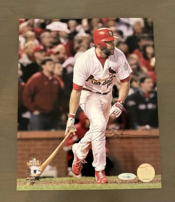 2011 Лэнс Беркман подписанный авто 8 x 10 World серии подлинный серийный #/211 - Изображение 1 из 4