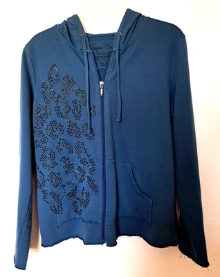 SUDADERA CON CREMALLERA TALLA MEDIANA ALGODÓN TEJIDO EMBELLECIDO MUJER ONQUE CASUALS Foto 1 de 4