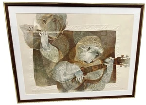 ALVAR SUNOL Embossed AP Lithograph La Musica Suite GUITAR Signed Numbered 21/25 - Picture 1 of 7