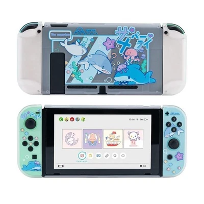 For Nintendo Switch Console&Joycon Slim Clear Case Protective Case Shark Cover - Image 1 of 4