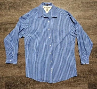 Camisa de vestir Tommy Hilfiger para hombre con botones • Rayas azules • Talla 16,5 33 Foto 1 de 4