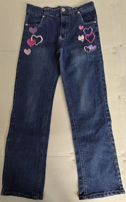 Jeans de terciopelo rosa, con corazones, talla 14  Foto 1 de 4