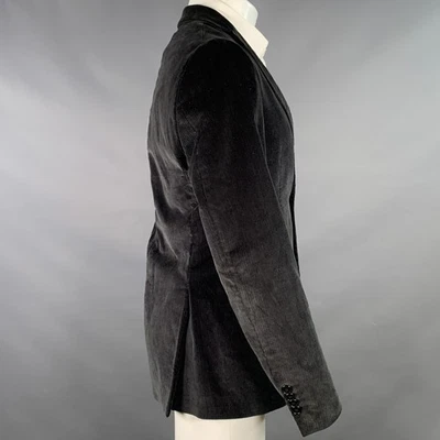 ETRO Size 38 Black Corduroy Cotton Blend Notch Lapel Sport Coat - Image 1 of 4