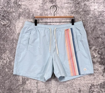 Pantalones Cortos Capa Marina XL Para Hombre 6" Saturday Sport Azul Retro Arco Iris Rayas Foto 1 de 4