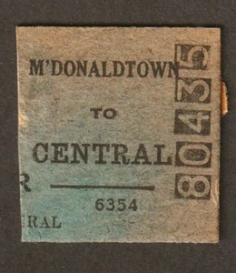 VINTAGE 1960s N.S.W RAILWAYS MACDONALDTOWN TO CENTRAL TRAIN TICKET - Foto 1 di 2