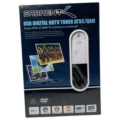 Sabrent USB Digital TV Tuner ATSC QAM Analog Remote Control Supports HDTV New - Image 1 of 4